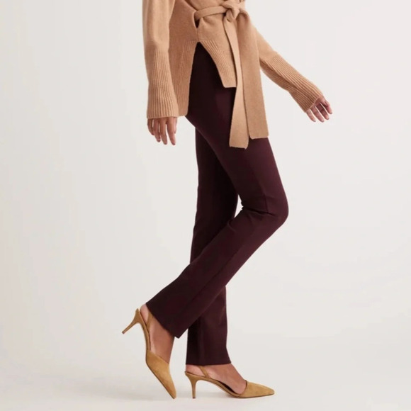 Quince Ultra-Stretch Straight Leg Pant-Burgundy/Maroon-Women’s XS tall & L-NEW - Picture 3 of 7